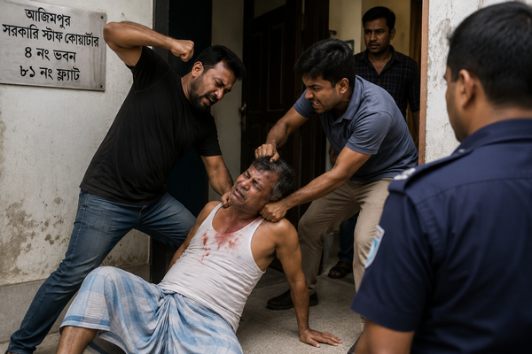 রাজধানীতে বকেয়া ১ হাজার টাকা বাসাভাড়া নিয়ে বিরোধ, ভাড়াটিয়াকে পিটিয়ে হত্যার অভিযোগ, আজিমপুর সরকারি স্টাফ কোয়ার্টারে মর্মান্তিক ঘটনা; দুই অভিযুক্তকে আটক করেছে পুলিশ
