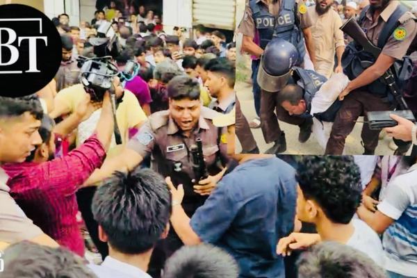 রাজধানীর ধনিয়ায় ব্রাইট স্কুল অ্যান্ড কলেজে উত্তেজনা: শিক্ষার্থীর মৃত্যুকে কেন্দ্র করে অধ্যক্ষ অবরুদ্ধ, পুলিশের সঙ্গে ধস্তাধস্তি।