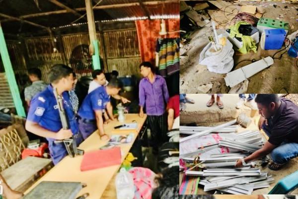 ভূমি অফিসের চুরি হওয়া সরঞ্জাম উদ্ধার বিএনপি নেতার ভাঙারি দোকান থেকে।